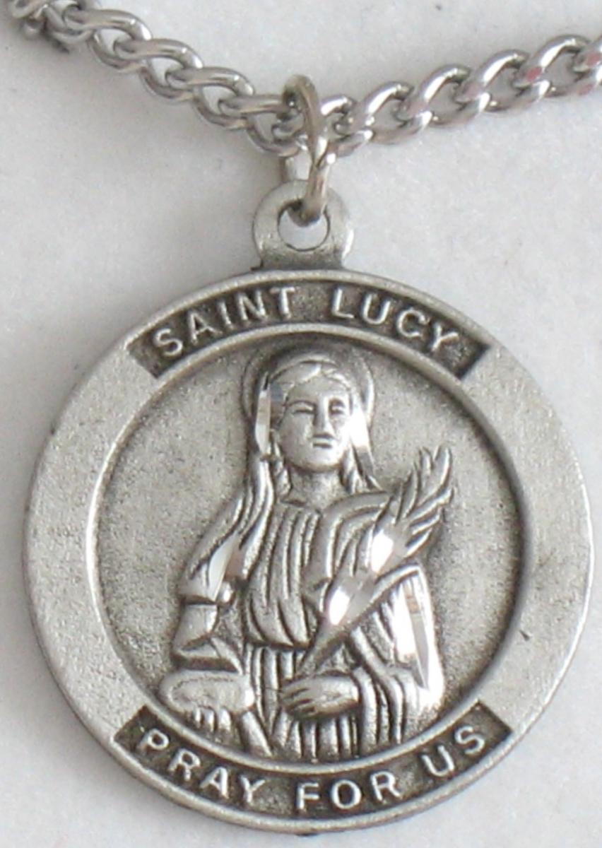 St. Lucy - Pewter Medal with Chain