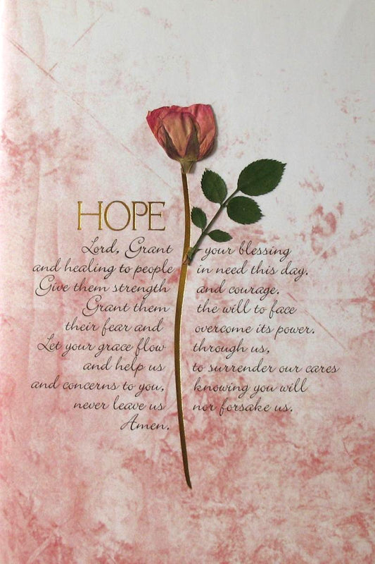 Hope Petal Blessings Greeting Card  with Real Pressed Flowers - Blank Inside