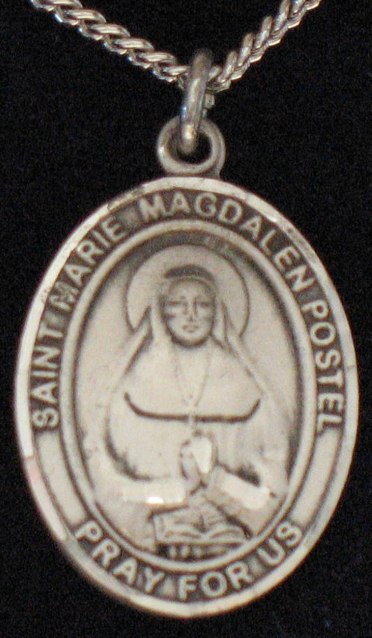 St. Marie Magdalen Postel - Sterling Silver Medal with Chain