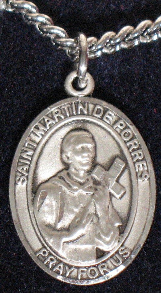 St. Martin de Porres - Sterling Silver Medal with Chain