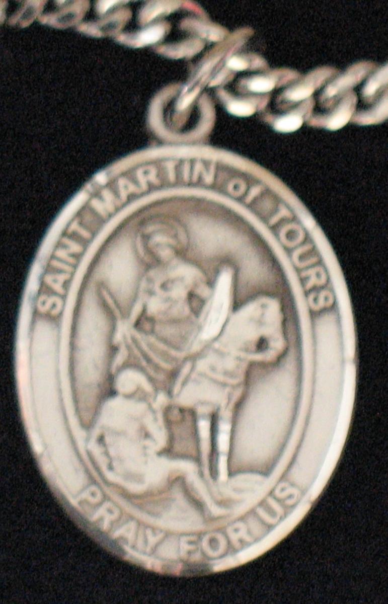 St. Martin of Tours - Sterling Silver Medal with Chain