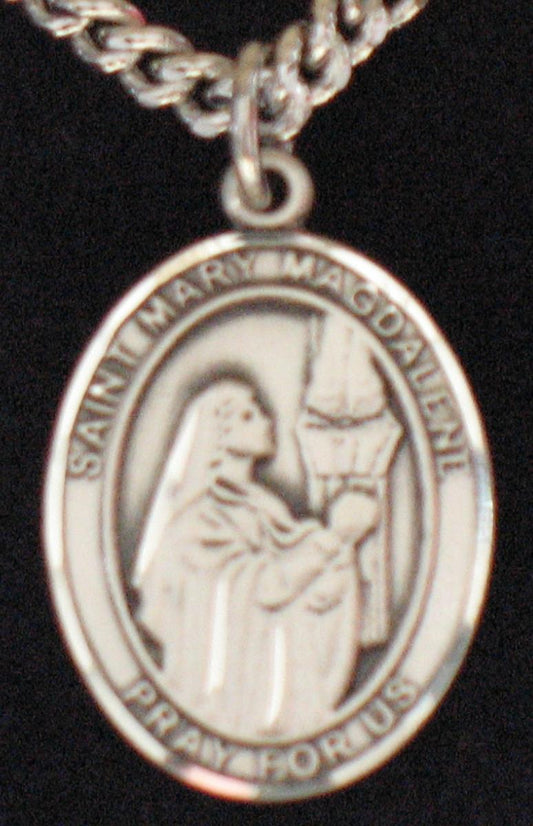 St. Mary Magdalene - Sterling Silver Medal with Chain