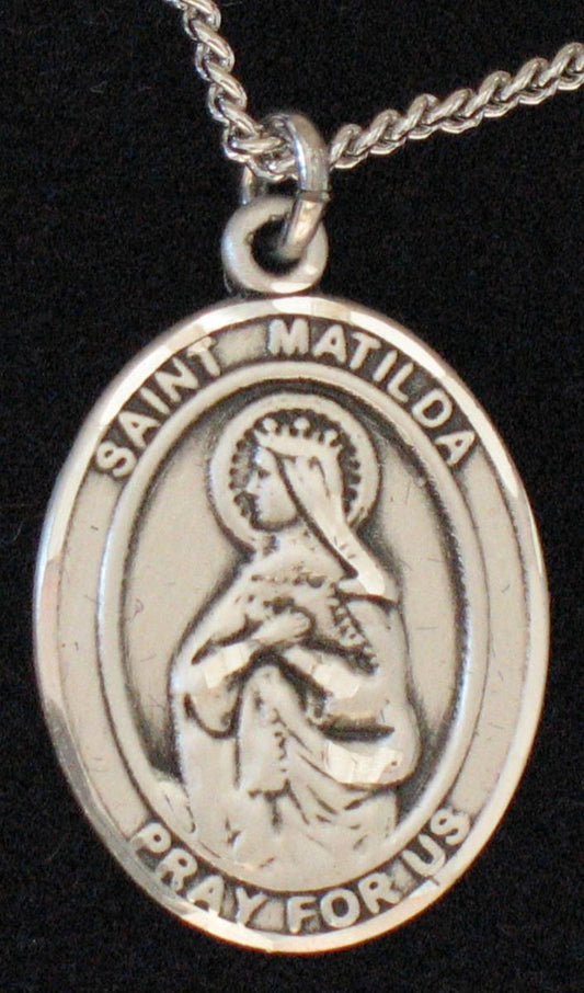 St. Matilda - Sterling Silver Medal with Chain