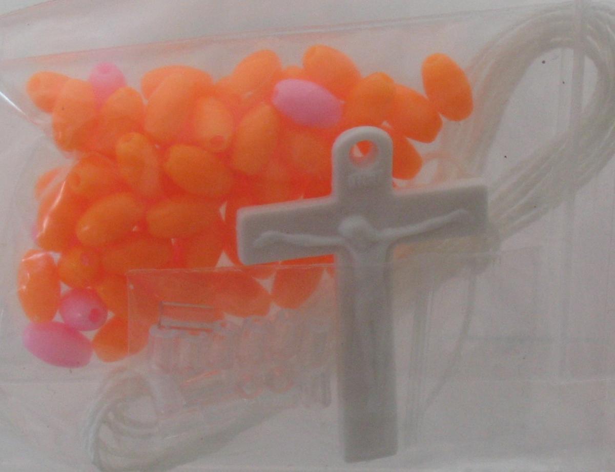 Rosary Making Kit - White Cord & Crucifix - No Center