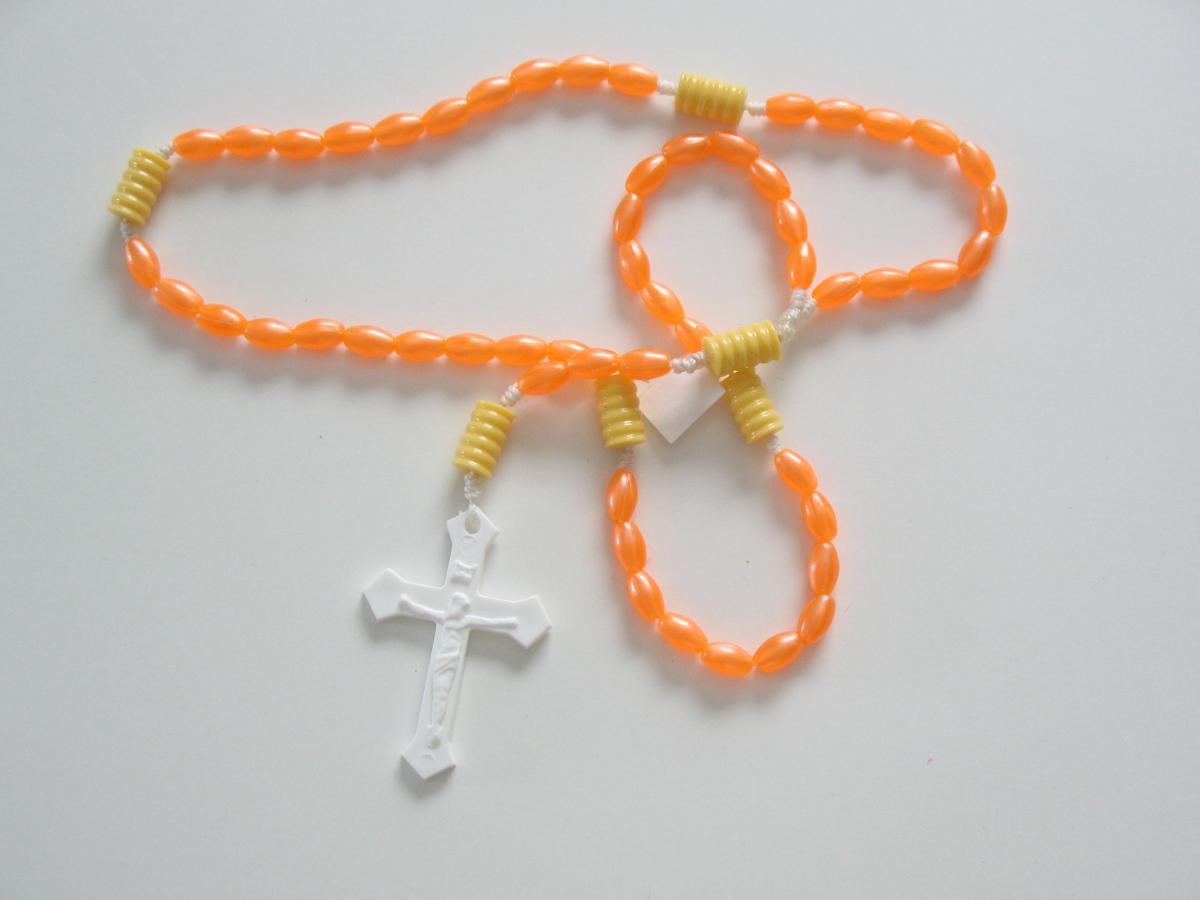 Rosary - Cord White with Plastic Beads