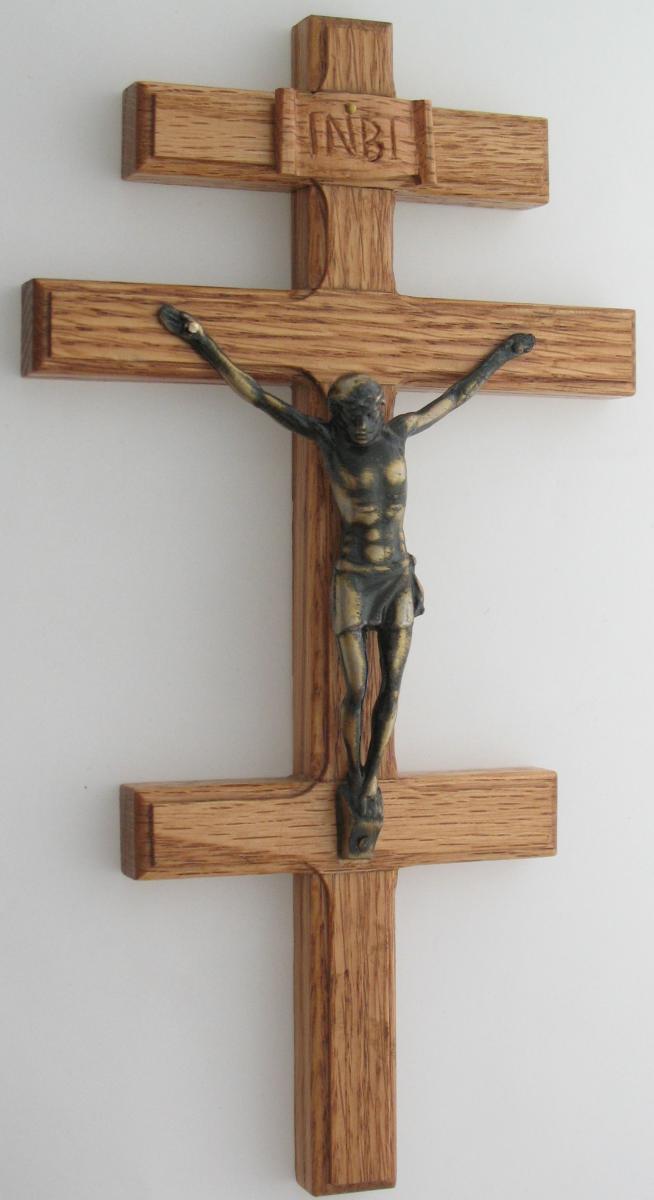 Wood Orthodox Crucifix - 10"