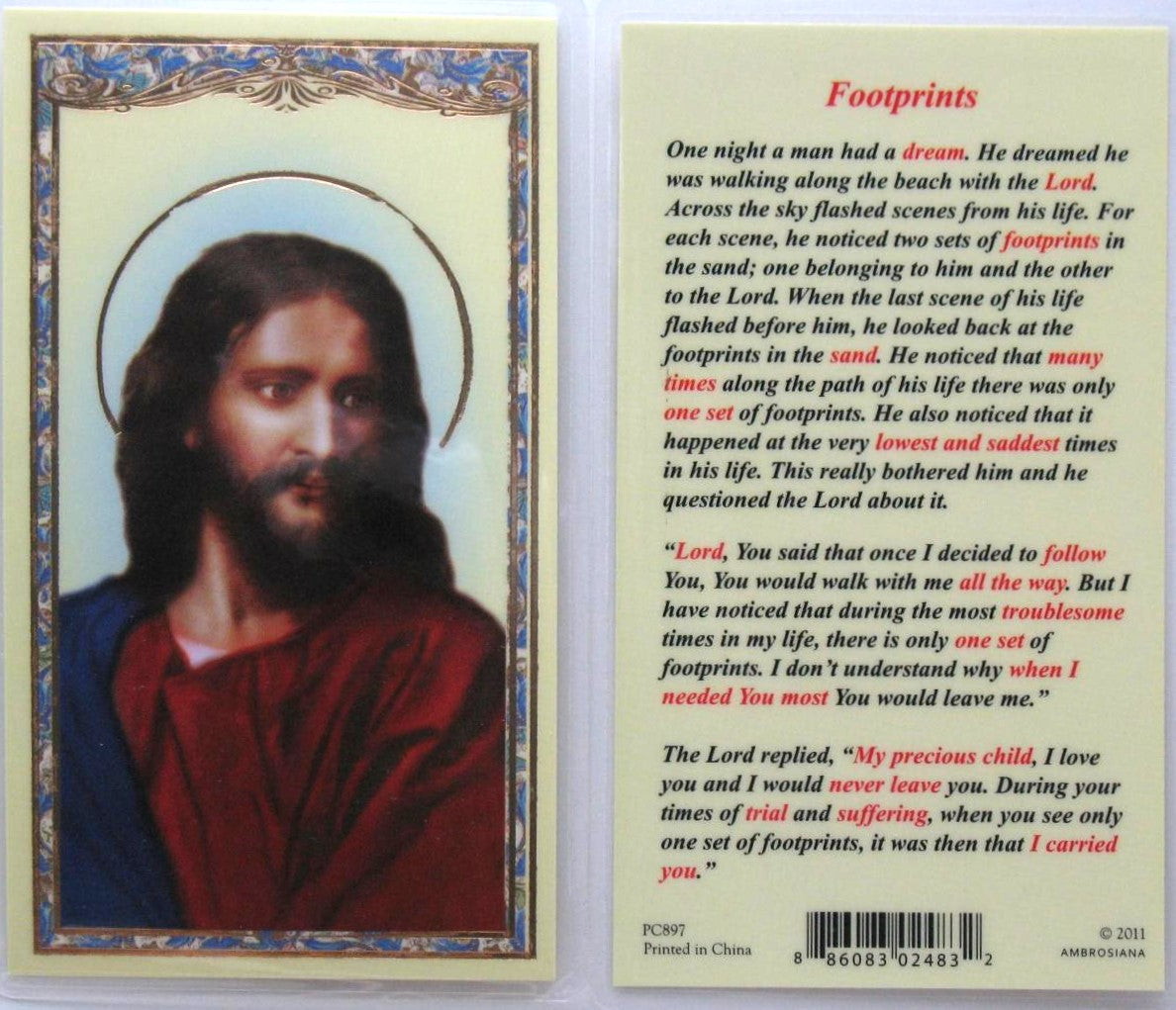 Laminated - Jesus - Footprints