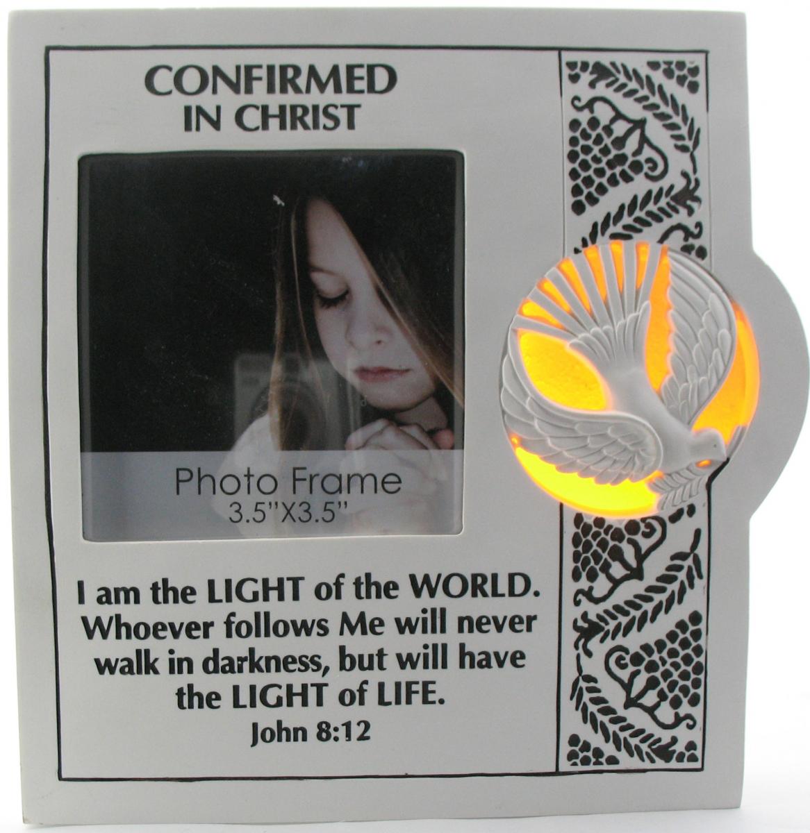 Confirmed in Christ Lighted Resin Photo Frame