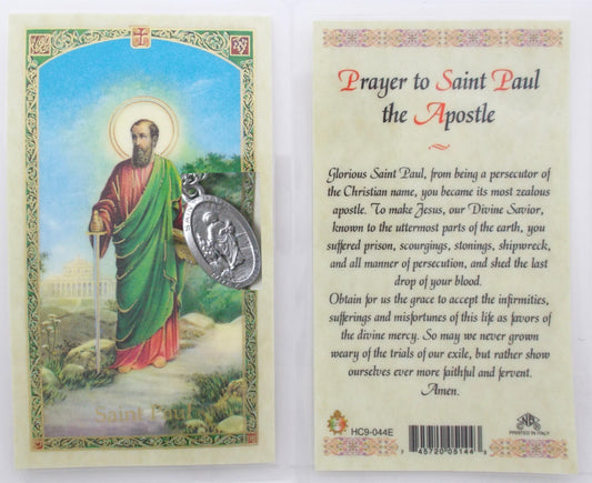 Pewter Medal with Chain & Prayercard - St. Paul