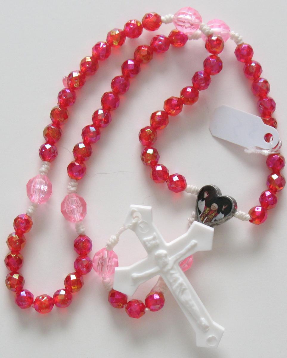 Rosary - Cord White with Heart Center