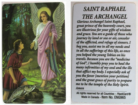 Plastic - St. Raphael the Archangel - Prayercard