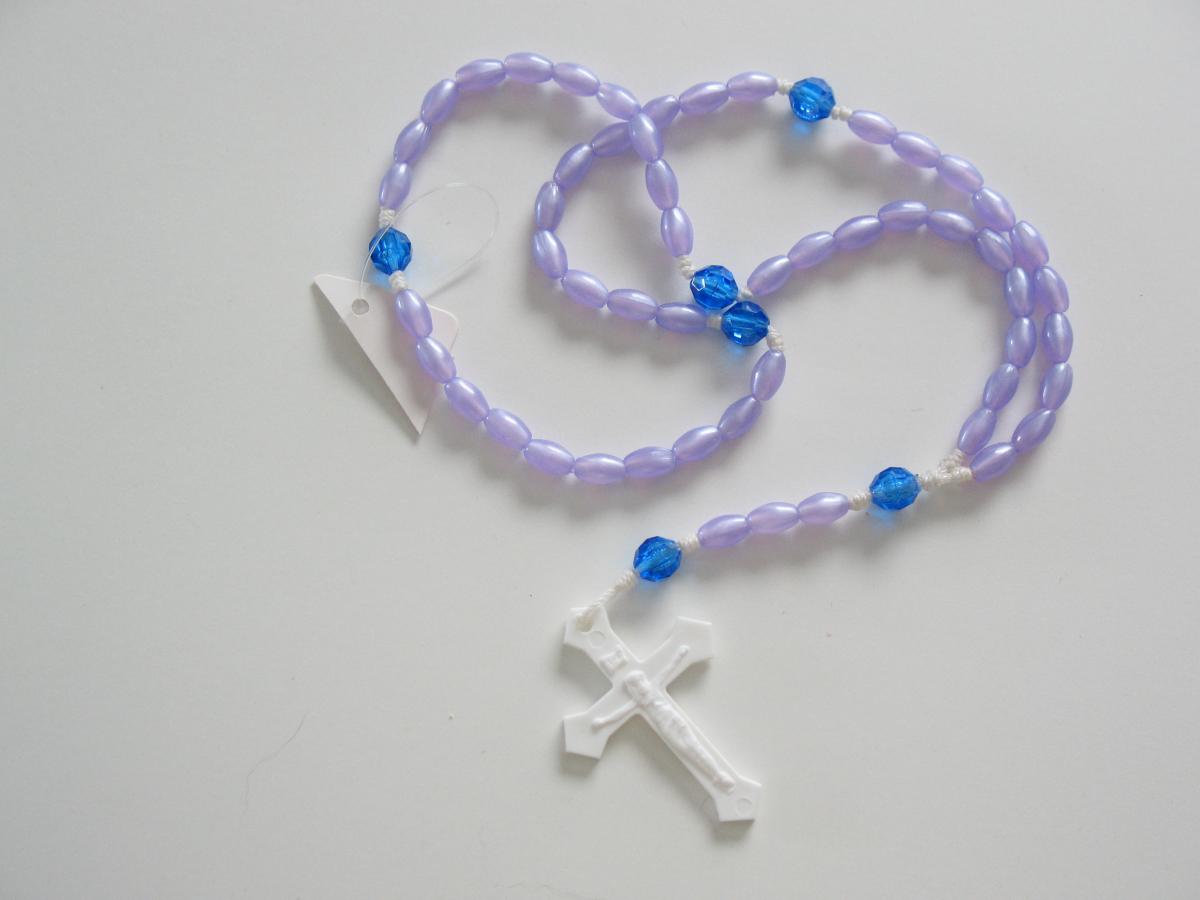 Rosary - Cord White with Plastic Beads