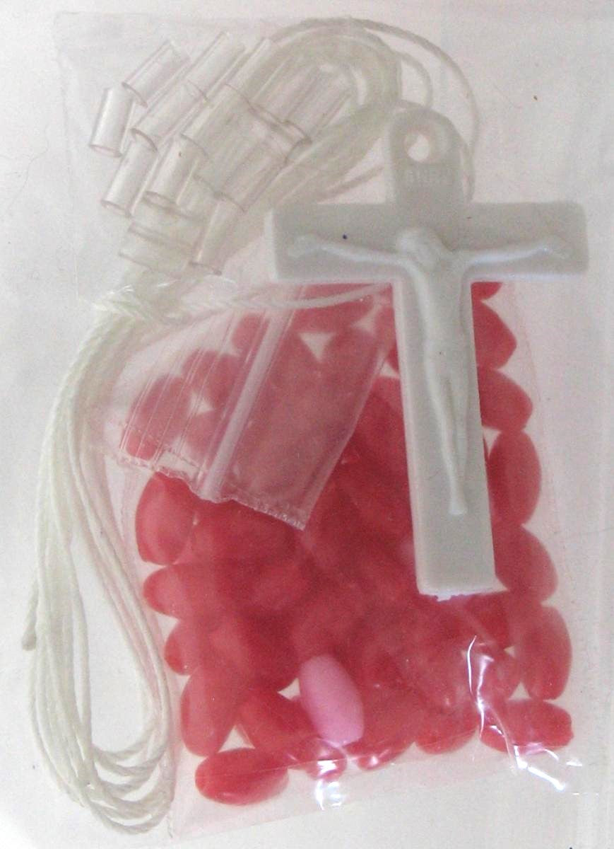 Rosary Making Kit - White Cord & Crucifix - No Center