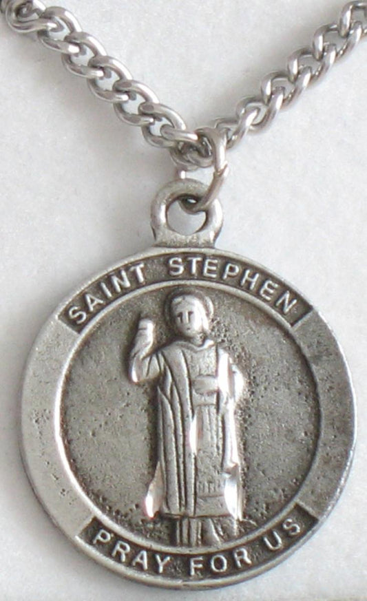 St. Stephen - Pewter Medal with Chain