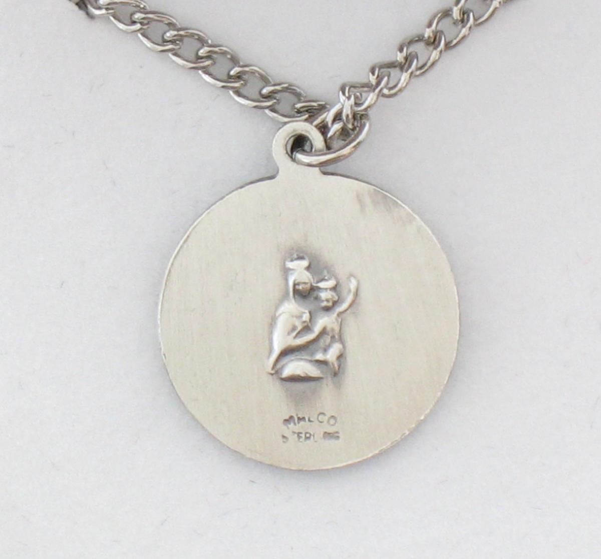 Scapular Sterling Silver Medal with Chain