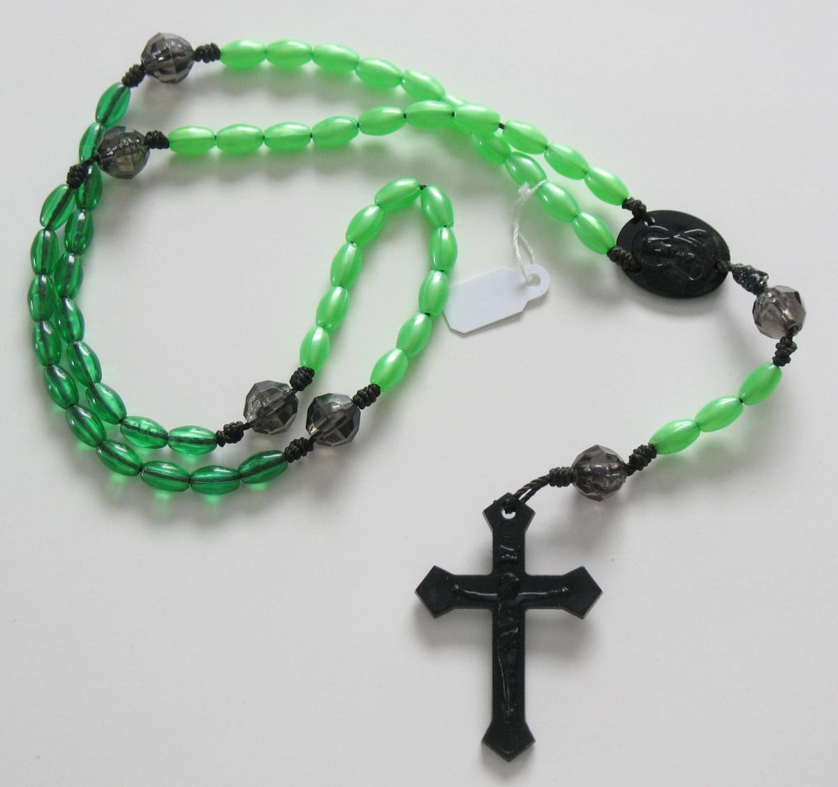 Rosary - Cord Black with Plastic Beads