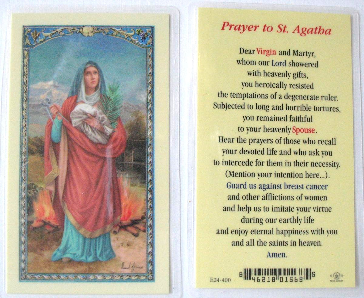 Laminated - St. Agatha - Prayer to – Lumen Christi Books & Gifts