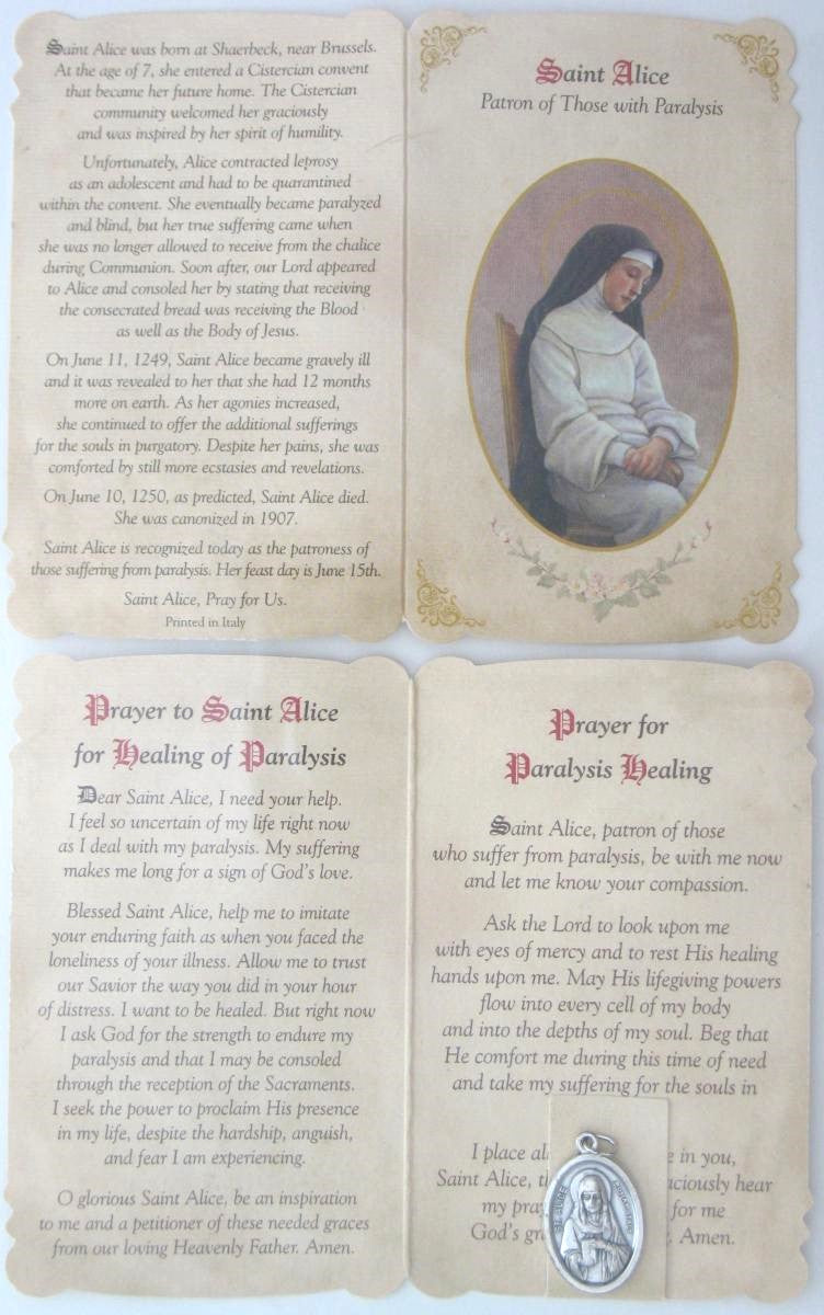 Cardstock with Medal - Healing Patron Saints