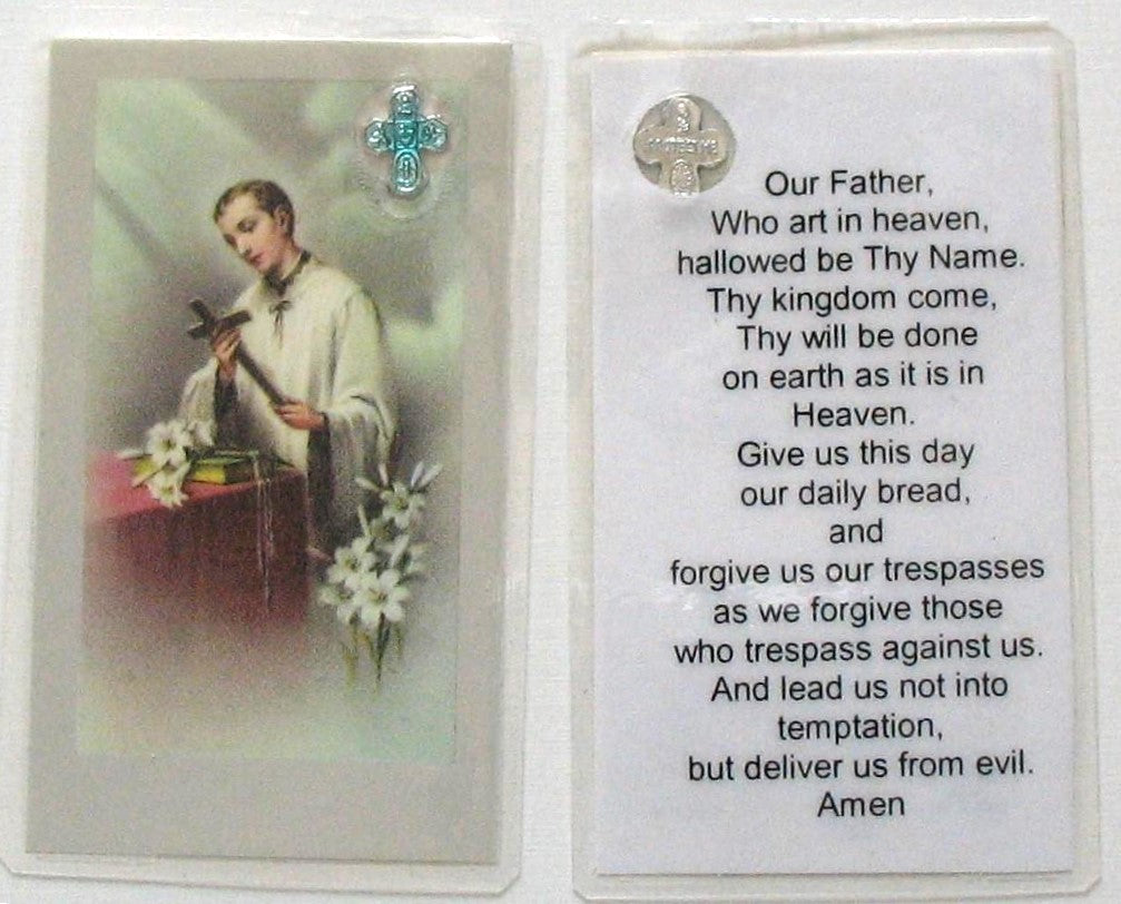 Our Father Mini Laminated Prayercard with Four-Way Cross