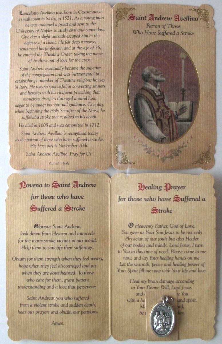 Cardstock with Medal - Healing Patron Saints