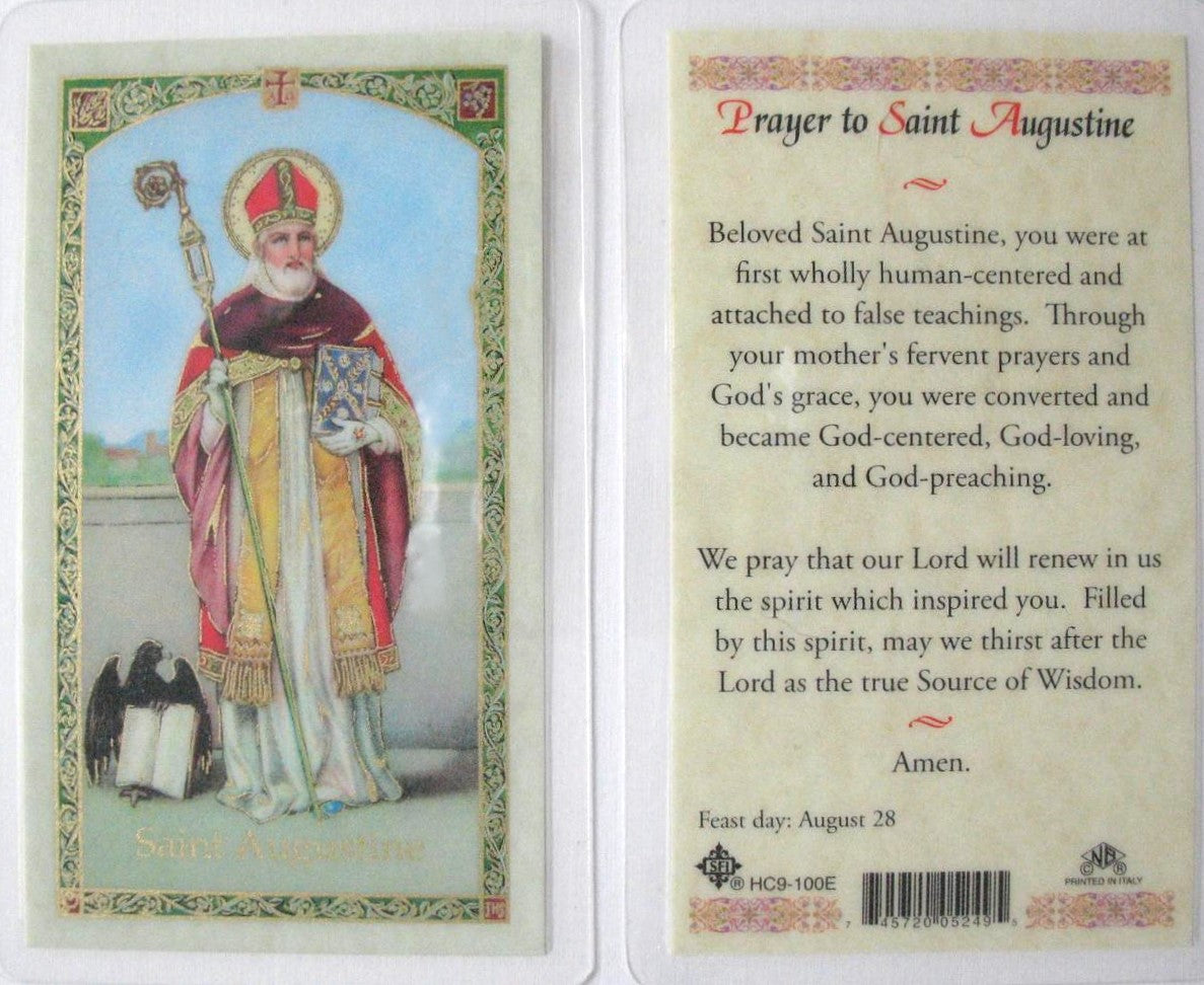 Laminated - St. Augustine - Prayer to