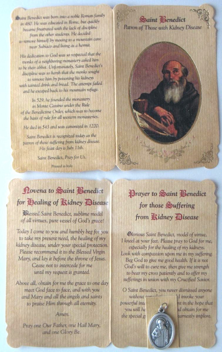 Cardstock with Medal - Healing Patron Saints