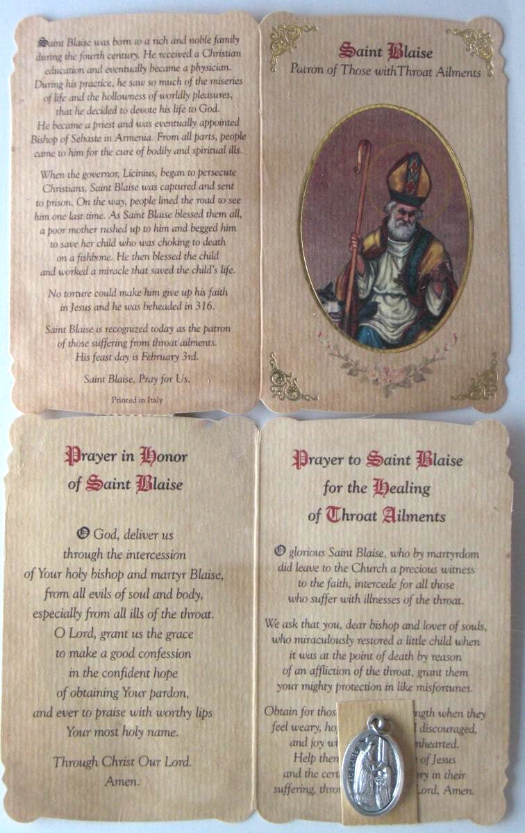 Cardstock with Medal - Healing Patron Saints