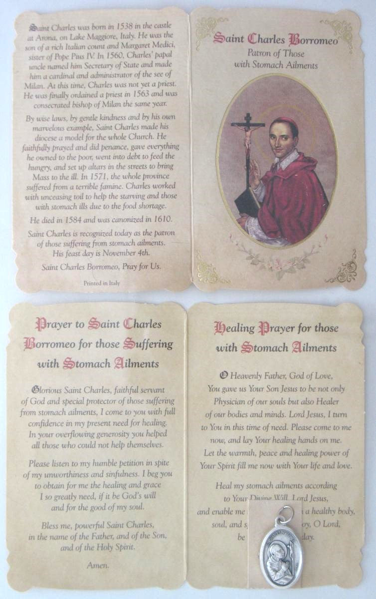 Cardstock with Medal - Healing Patron Saints