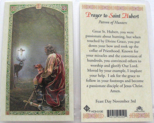 Laminated - St. Hubert - Patron of Hunters