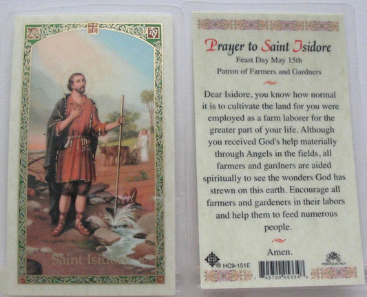Laminated - St. Isidore the Farmer - Patron of Farmers & Gardeners