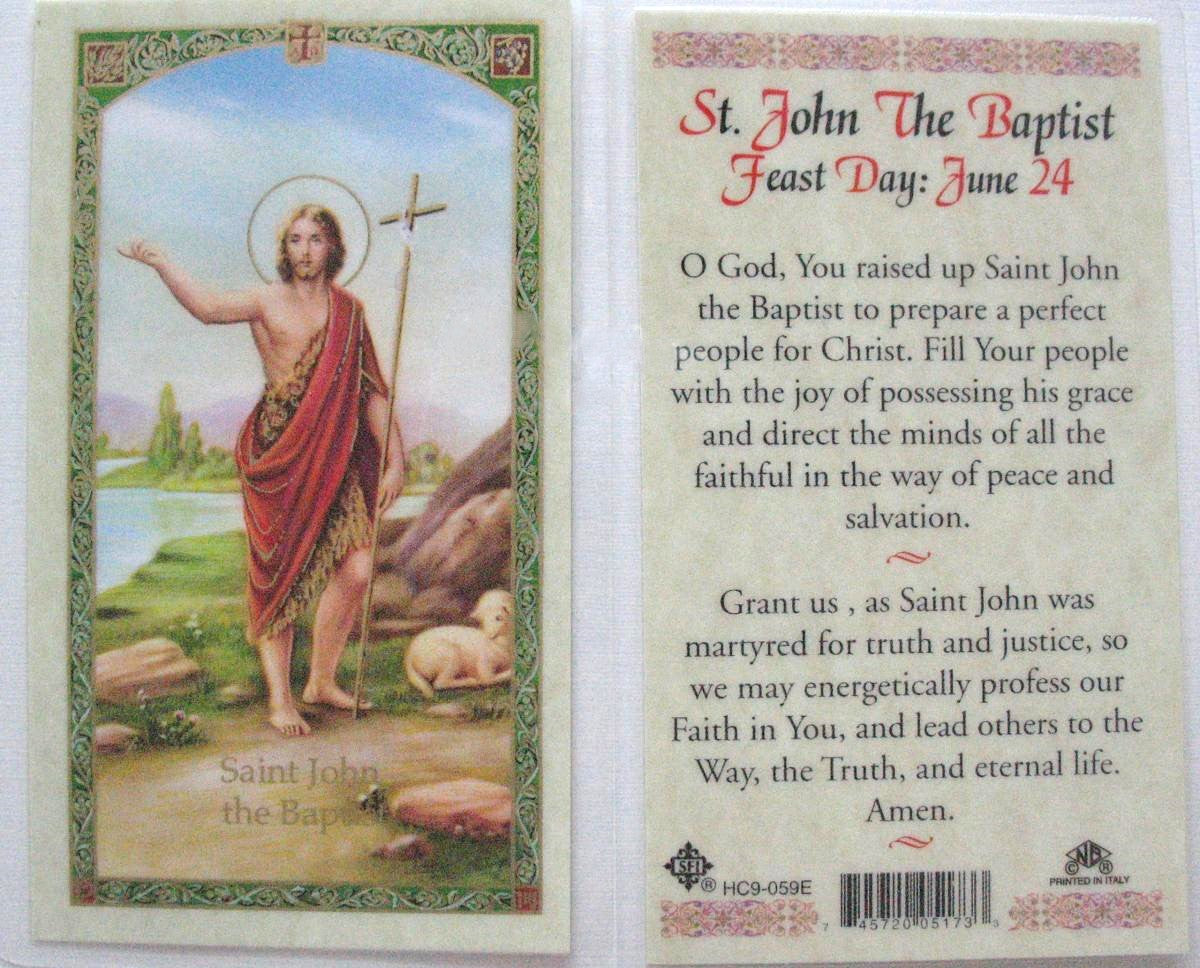 Pewter Medal with Chain & Prayercard - St. John the Baptist