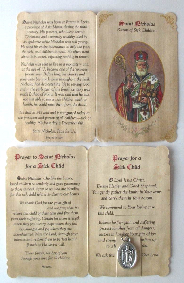 Cardstock with Medal - Healing Patron Saints