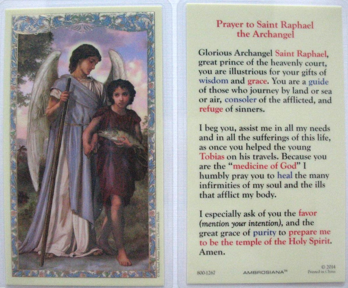 Laminated - St. Raphael the Archangel - Prayer to