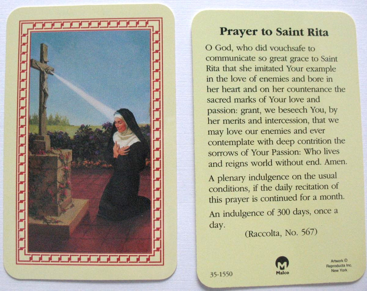 Plastic - St. Rita - Prayer to