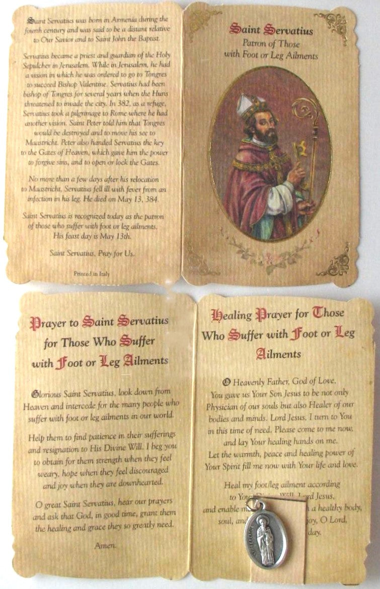 Cardstock with Medal - Healing Patron Saints