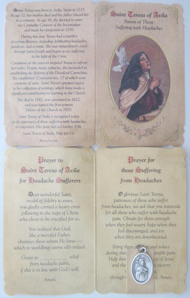 Cardstock with Medal - Healing Patron Saints