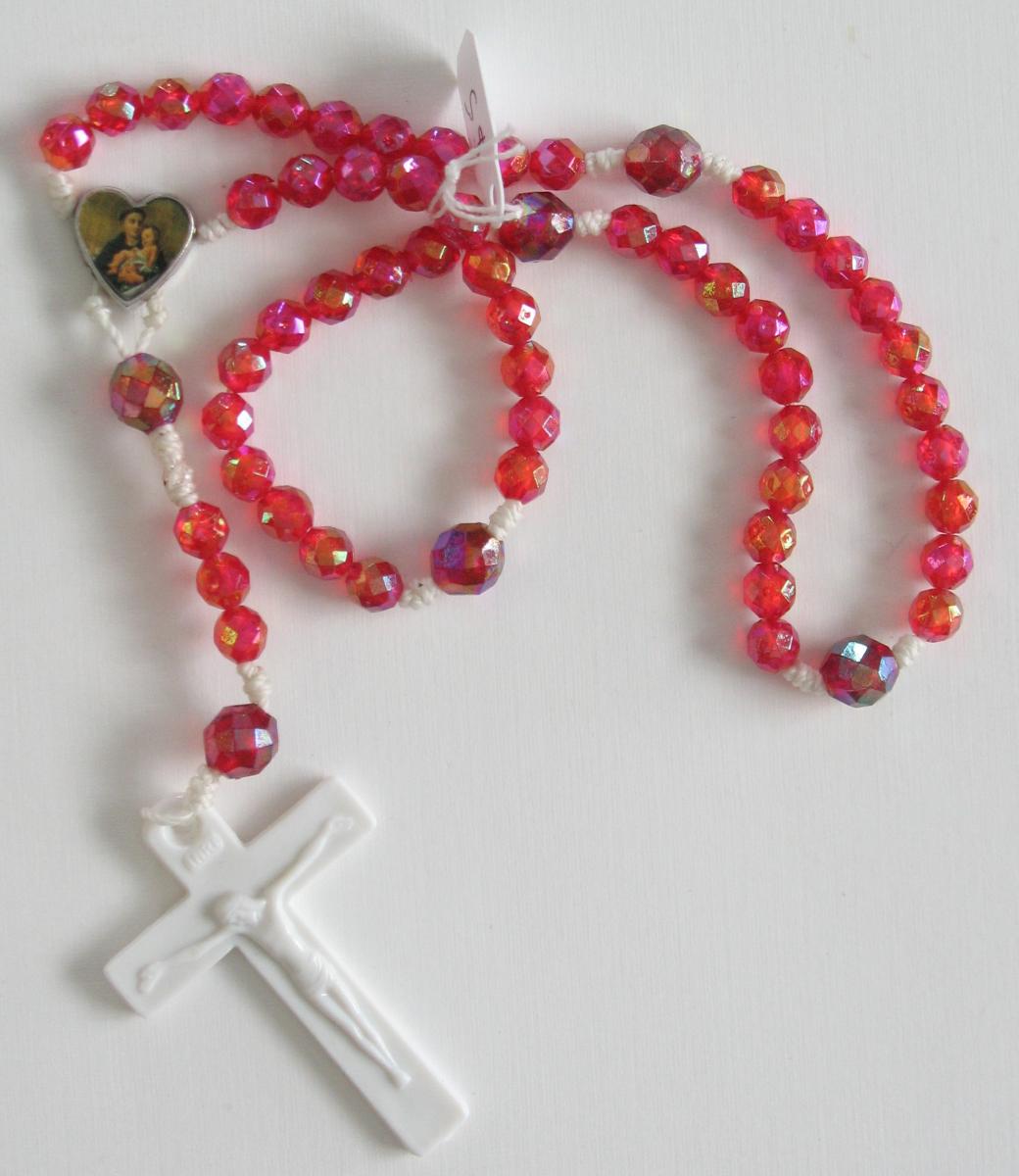 Rosary - Cord White with Heart Center