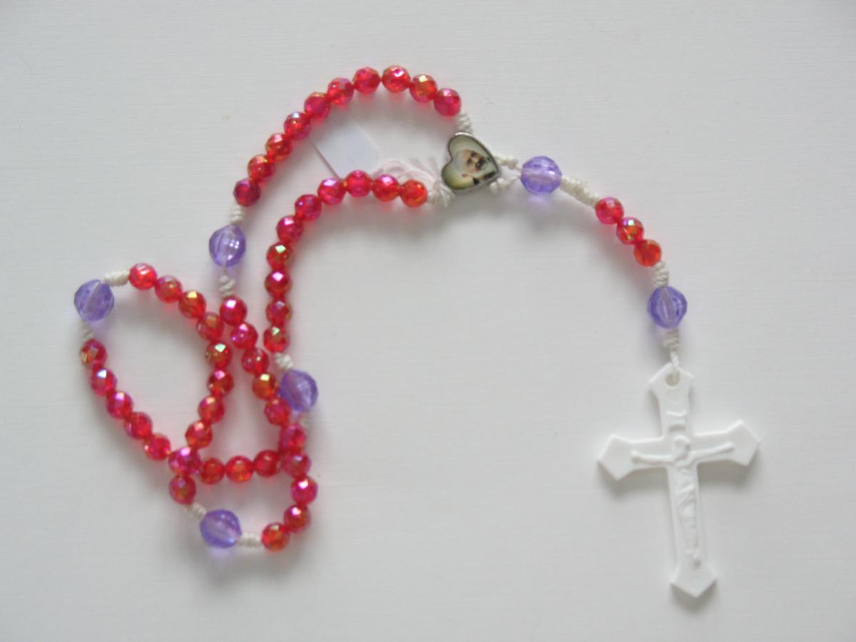 Rosary - Cord White with Heart Center