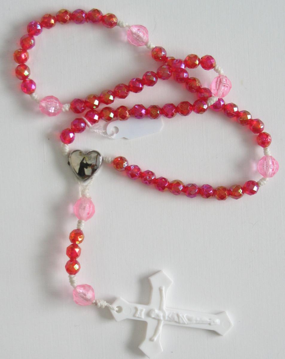 Rosary - Cord White with Heart Center