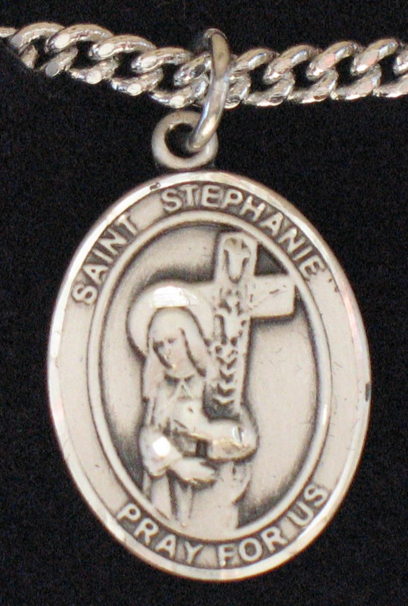 St. Stephanie - Sterling Silver Medal with Chain