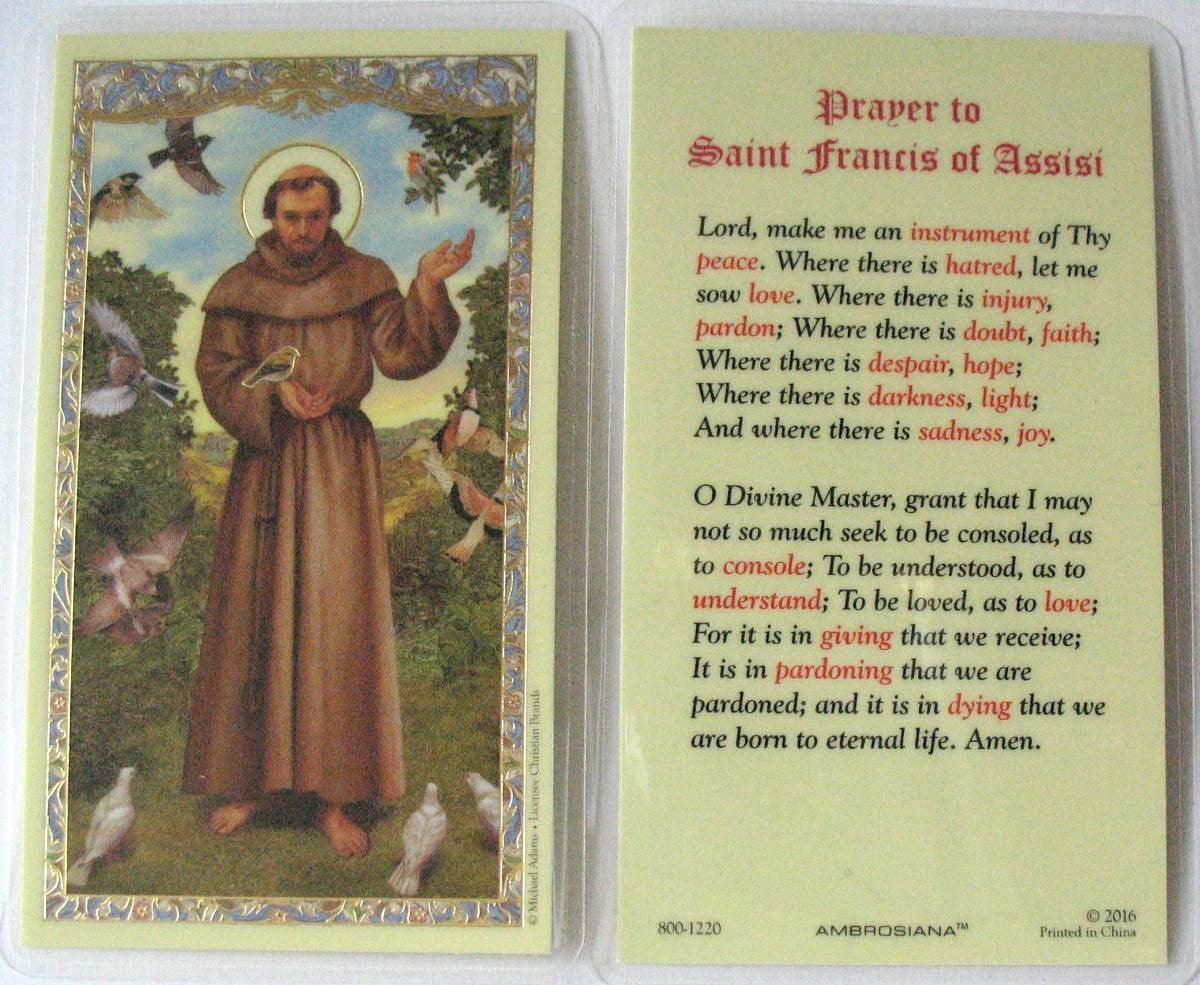Laminated - St. Francis of Assisi - Peace Prayer