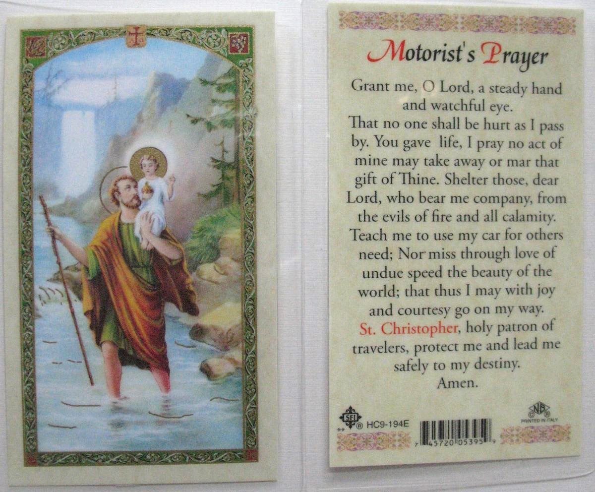 Laminated - St. Christopher - Motorist's Prayer