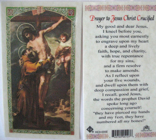 Laminated - St. Francis of Assisi - Prayer to Jesus Christ Crucified
