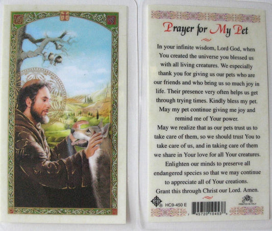 Laminated - St. Francis of Assisi - Prayer for My Pet