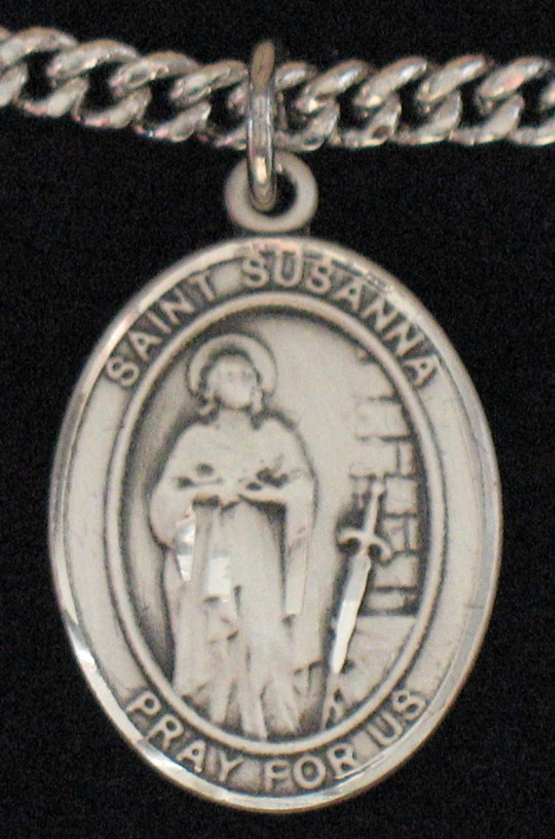 St. Susanna - Sterling Silver Medal with Chain