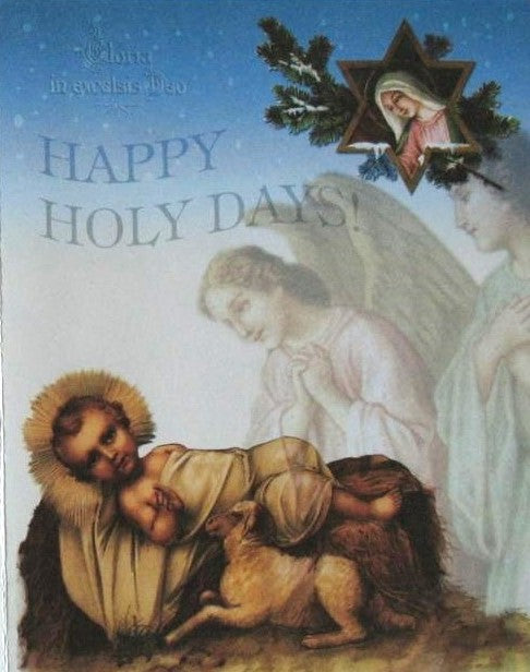 Christmas Notecard / Bookmark - Happy Holy Days!