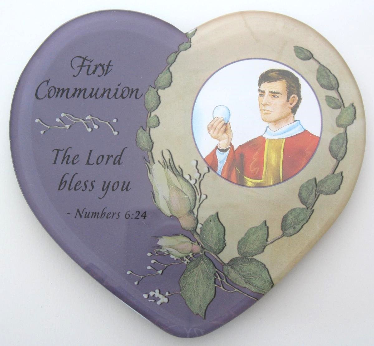 First Communion Heart Frame - Glass