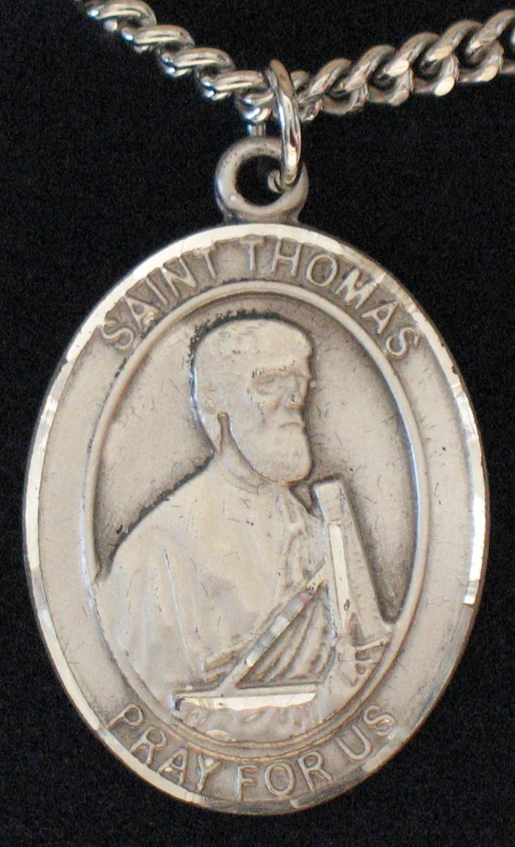 St. Thomas the Apostle - Sterling Silver Medal with Chain