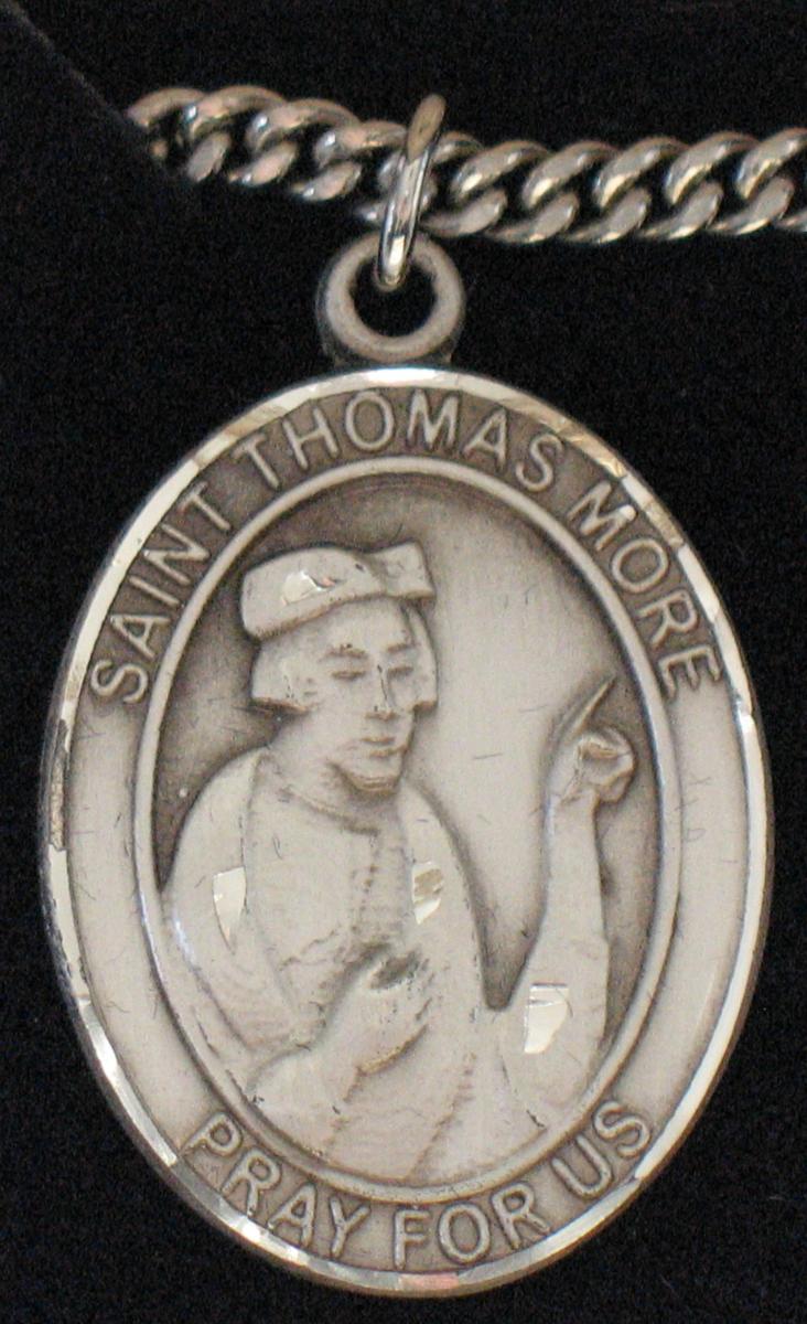 St. Thomas More - Sterling Silver Medal with Chain