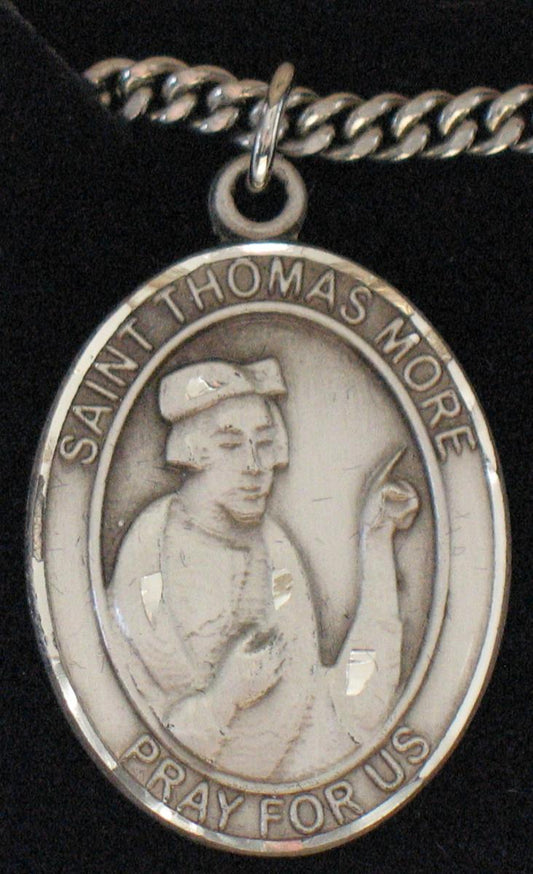 St. Thomas More - Sterling Silver Medal with Chain